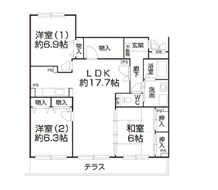 サンパープルたけじ【1階】の間取り