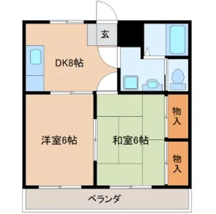 アキヨマンション【2階】の間取り