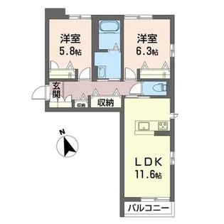 シャーメゾン アール・ベース【2階】の間取り