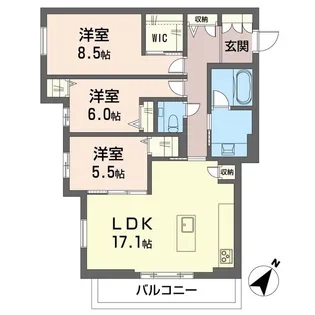 ル・ヴァンヴェール【3階】の間取り