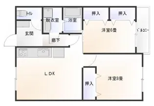 ハイツ小舞木【1階】の間取り