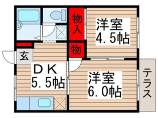 第4道野辺コ-ポ【1階】の間取り
