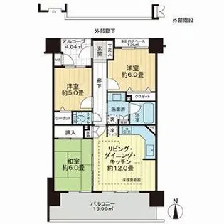 サーパス常盤平【2階】の間取り