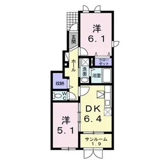 ブルースカイ【1階】の間取り