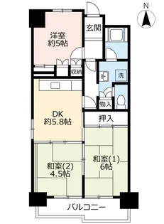 UR玉串西【8階】の間取り