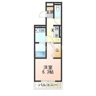 エスペランサ西新町【3階】の間取り