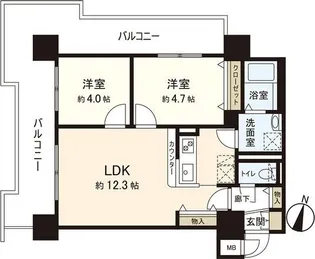 UURコート札幌北三条【11階】の間取り