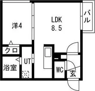 ラフィーネ南平岸【4階】の間取り