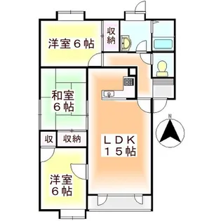 ノースウィングB【2階】の間取り