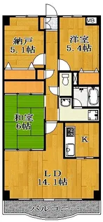メイプル稲毛【3階】の間取り