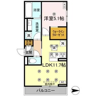 クランツ竹原【1階】の間取り