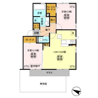 ヴァリブラン【1階】の間取り