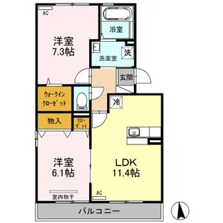 エクセルコート F【1階】の間取り