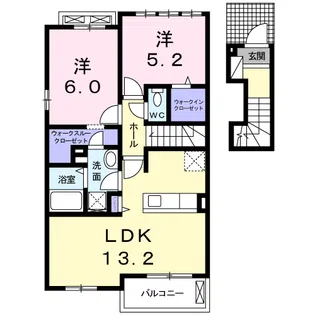 ブランデュール仰木の里II【2階】の間取り