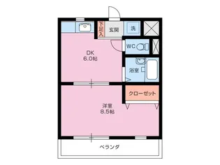神部ハイツII【4階】の間取り