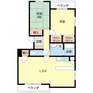 メゾンかしの木【1階】の間取り