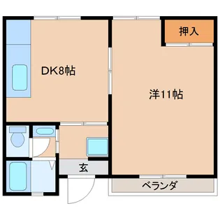 コスモ烏山【1階】の間取り