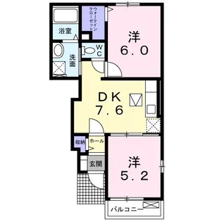 ブルーローズB【1階】の間取り