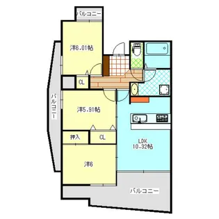 中央ハイツ海老塚【12階】の間取り