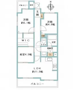 ジェイシティ橋本町音楽大学前【6階】の間取り