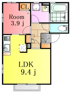 パーシモン霞【1階】の間取り