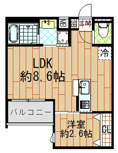 リアコート近大南II【1階】の間取り