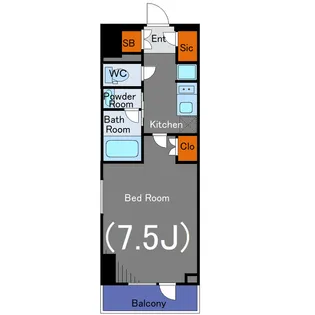 ボヌールコート芝浦【12階】の間取り