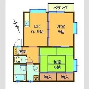 サンフラワーB【2階】の間取り