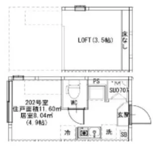 SUNNY HILLS 新小岩【2階】の間取り