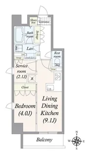 1SLDKの間取り画像