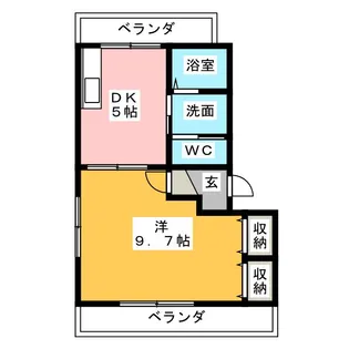 1DKの間取り画像