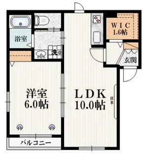 1LDKの間取り画像