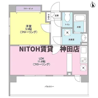 東京都千代田区東神田2【マンション】の間取り