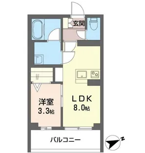 オクトテミス【3階】の間取り