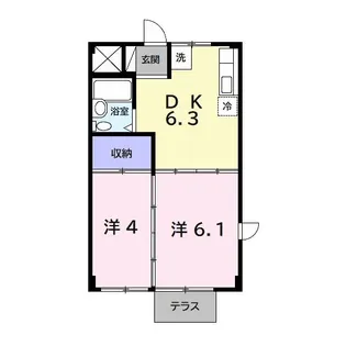 ラセゾン一番館【1階】の間取り