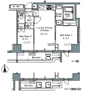 パークアクシス仲御徒町【12階】の間取り