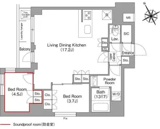 コンフォリア・リヴ平井MUTIO【3階】の間取り