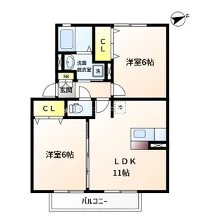 鹿児島県姶良市東餅田【アパート】の間取り
