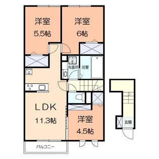 プティ モンターニュ【2階】の間取り
