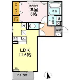 サンハイム青江【1階】の間取り