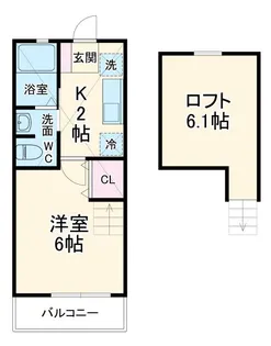 カーサドマーニ【2階】の間取り