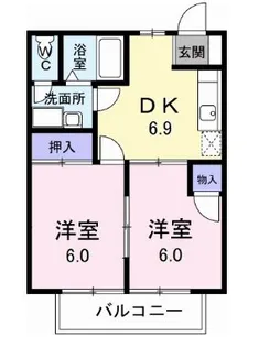 高知県香美市土佐山田町秦山町1【アパート】の間取り