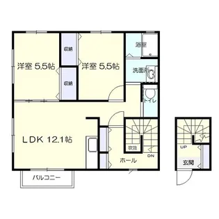 プリムローズ伍番館【2階】の間取り