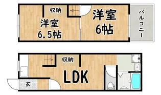 大阪府大阪市平野区流町3【一戸建】の間取り