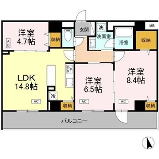 カスタリア西船橋II【2階】の間取り