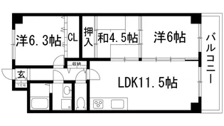 ボナミ田中マンションパート2【2階】の間取り