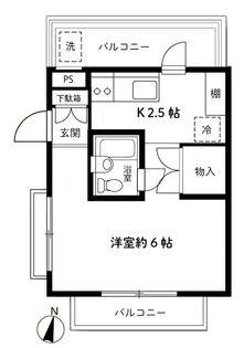 スカイフラッツ千早【3階】の間取り