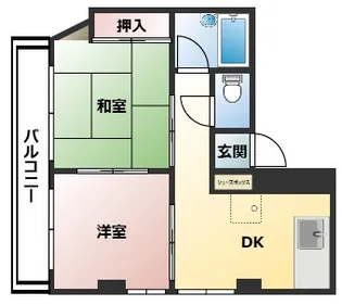 タキーハイツ【2階】の間取り
