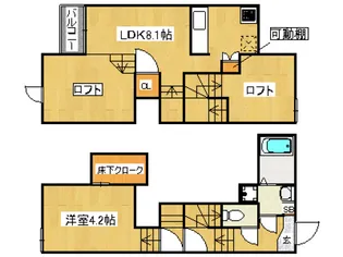 コンフォートベネフィスジオ箱崎東【2階】の間取り