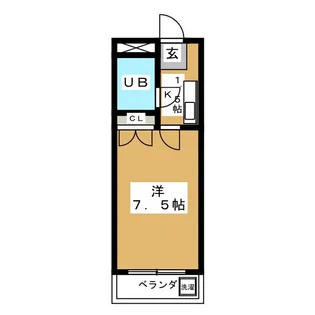 メビウスコート国立【1階】の間取り